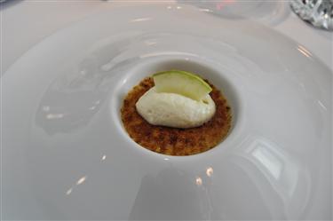 Maison Pic, Foie Gras Creme Brule with Green Apple Mousse