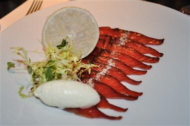 Ondine, Ondine Treacle Cured Alaskan Salmon with Horseradish Cream